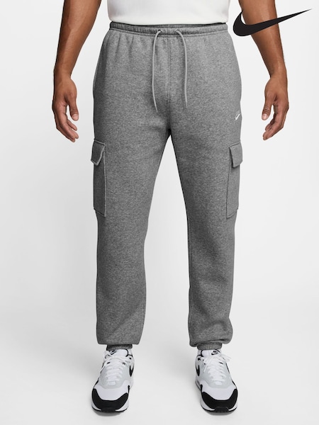 Nike Dark Grey Heather Club Fleece Cargo Joggers (AJ6092) | £55