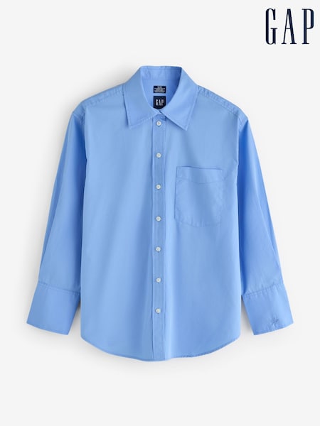 Blue - Gap Poplin Big Shirt