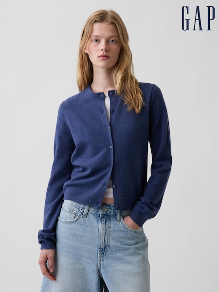 Blue - Gap Cashsoft Crop Cardigan