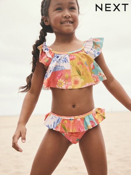 Multi Kew Collection Ruffle Bikini (3-16yrs) (AJ6230) | £18 - £23