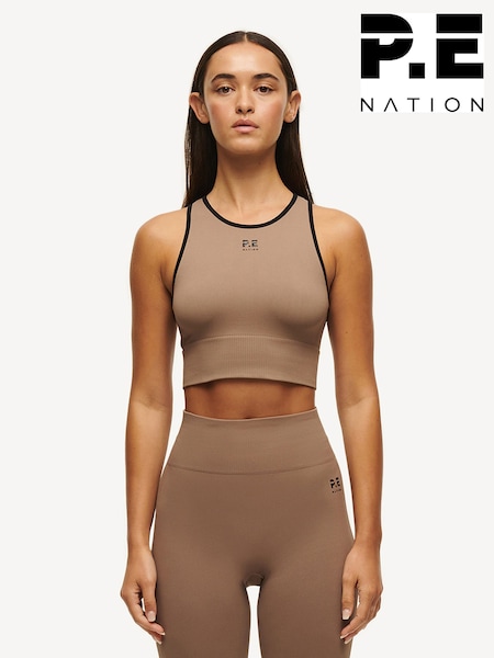 P.E Nation Brown Restore Seamless Tank Top (AJ6274) | £35