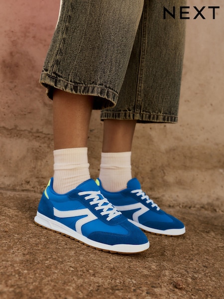 Blue Elastic Lace Trainers (AJ6391) | £24 - £31