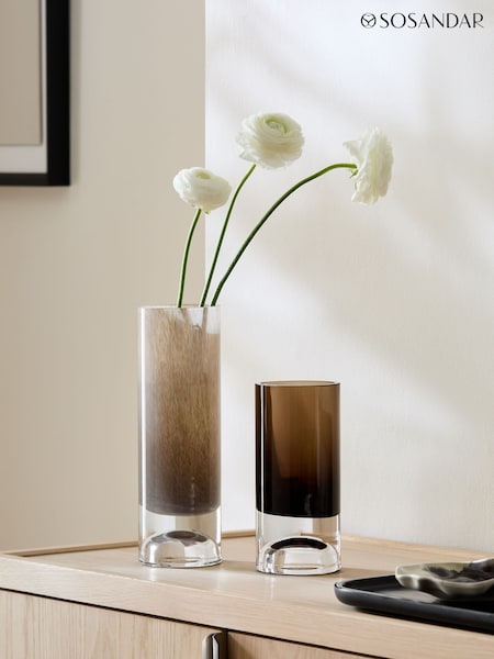 Sosandar Set of 2 Grey Glass Vases (AJ6458) | £40