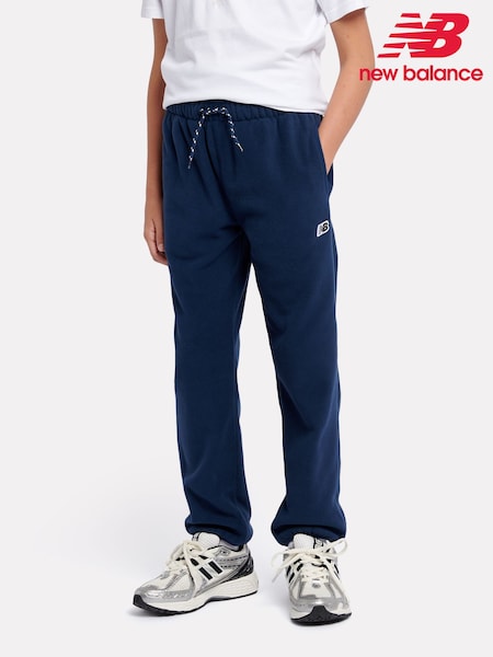 New Balance Blue Boys Premium Polar Fleece Joggers (AJ6533) | £60 - £72