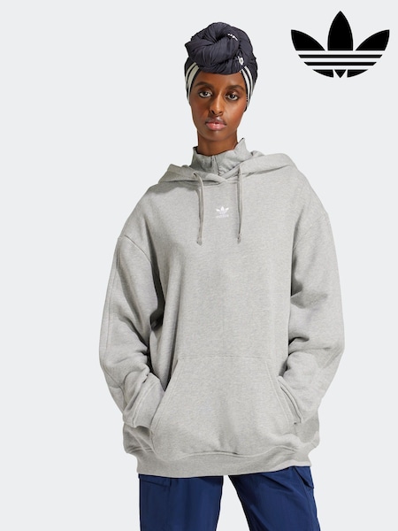 adidas Originals Grey Essentials Loose French Terry 100% Cotton Hoodie (AJ6606) | £50