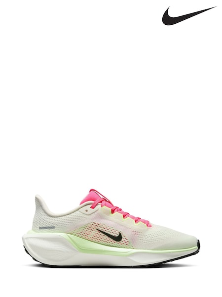 Nike Off White Pink Youth Air Zoom Pegasus 41 Running Trainers (AJ6670) | £70