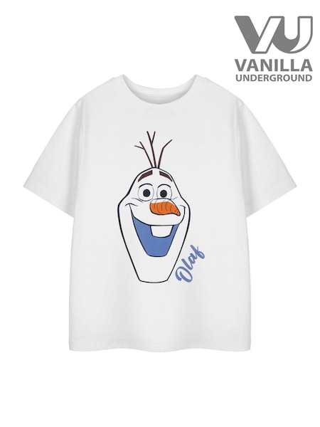 Vanilla Underground Off White Girls Disney Frozen Licensed 100% Cotton T-Shirt (AJ6716) | £14