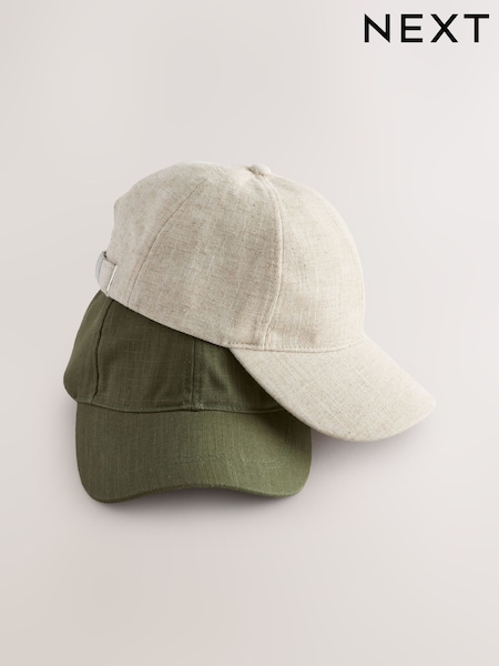 Green/Ecru Linen Cap 2 Pack (AJ7010) | £20