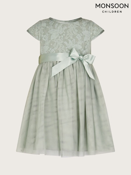 Monsoon Green Baby Lacey Sequin Dress (AJ7087) | £35 - £40
