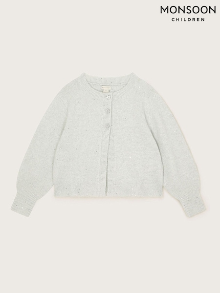 Monsoon Silver Sequin Star Button Cardigan (AJ7108) | £30 - £34