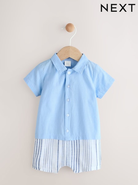 Blue Baby Romper (0mths-2yrs) (AJ7153) | £14 - £16