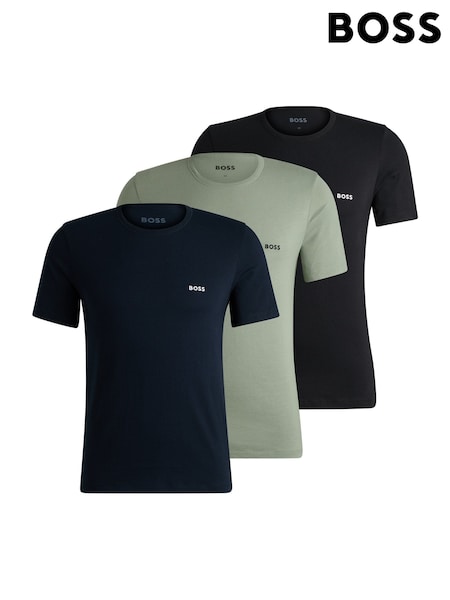 BOSS Black 100% Cotton Embroidered Logo T-Shirts 3 Pack (AJ7241) | £45