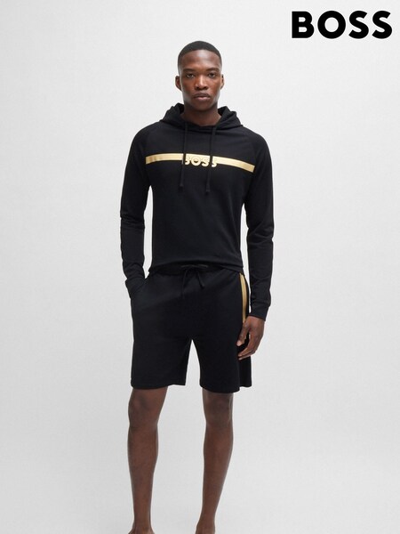 BOSS Black 100% Cotton Terry Shorts With Foil Print Logo (AJ7322) | £34