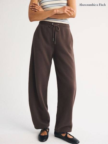 Brown - Abercrombie & Fitch Exposedd Seam Barrel Joggers