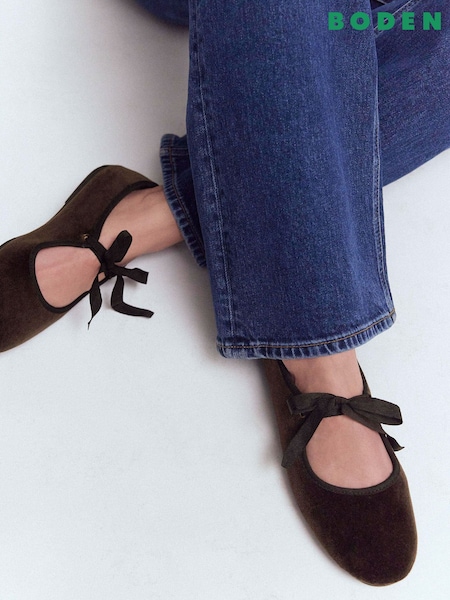 Brown - Boden Flexi Tie Mary Janes Shoes