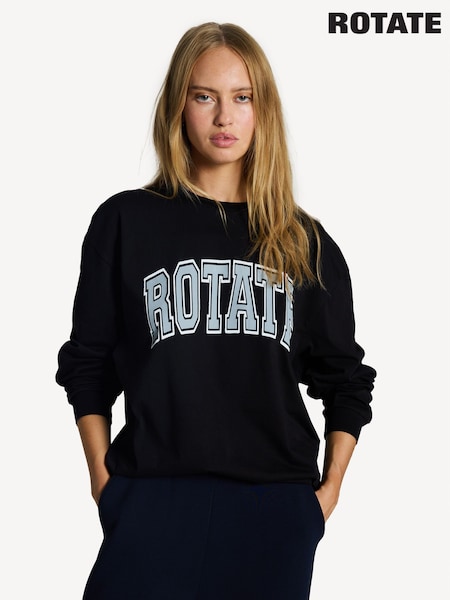 Rotate Black Thin Jersey Long Sleeve Top (AJ7501) | £90