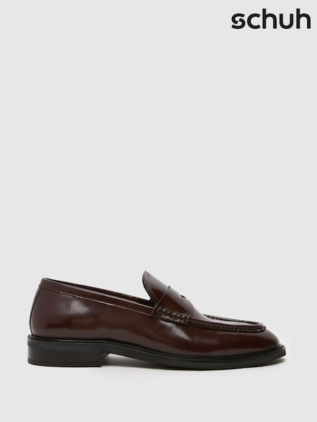 Schuh Brown Rhodes Leather Loafers (AJ7515) | £55