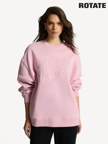 Rotate Pink Heavy Crewneck Sweatshirt (AJ7603) | £70