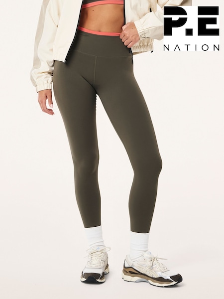 P.E Nation Khaki Vita Leggings (AJ7651) | £60