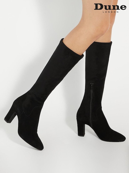 Dune London Black Standard Fit Simple Stretch Knee High Boots (AJ7698) | £165