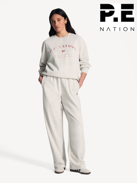 P.E Nation Light Grey Marl Liberation Sweatshirt (AJ7717) | £50
