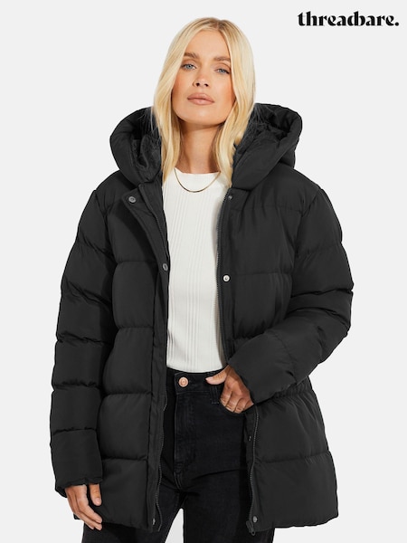 Threadbare Black Hooded Padded Jacket (AJ7809) | £34