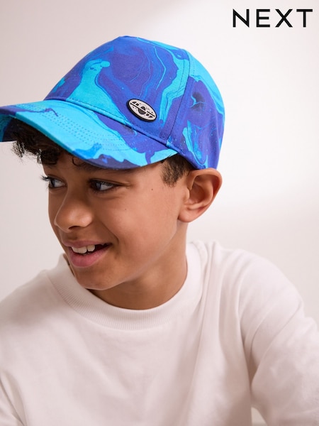 Blue Marble Print 100% Cotton Baseball Cap Hat (1-16yrs) (AJ7924) | £7 - £11