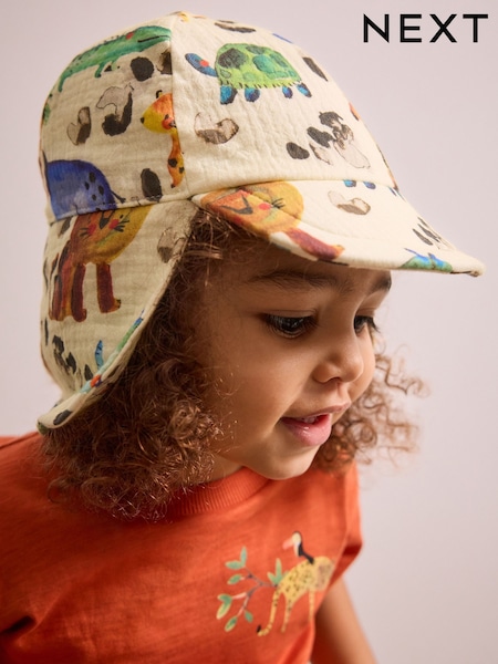 Watercolour Animal Print Legionnaire 100% Cotton Hat (3mths-10yrs) (AJ7940) | £7.50 - £9.50