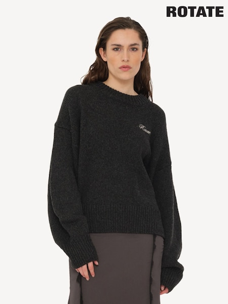 Rotate Grey Knit Crewneck Sweater (AJ8077) | £200