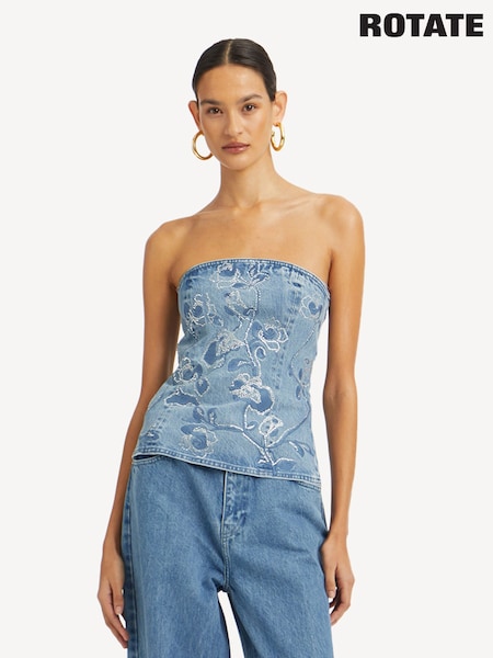 Rotate Blue Rhinestone Top (AJ8081) | £85