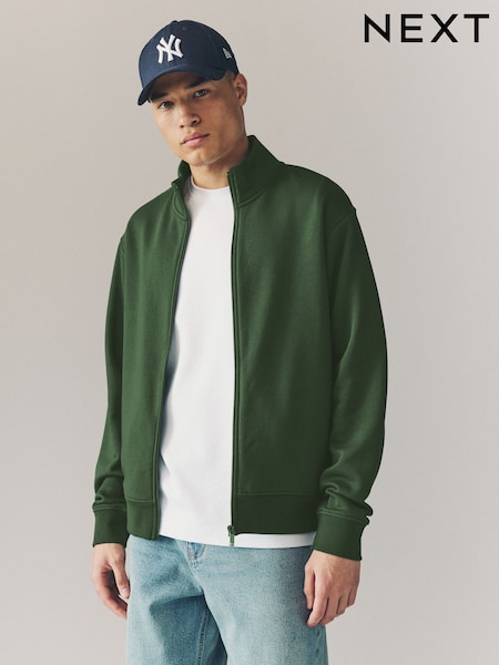 Green Zip Through Funnel Neck Sweatshirt (AJ8210) | £34