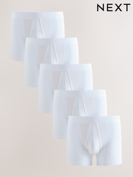 White 5 Pack A-Front Cotton Rich Boxers (AJ8308) | £27