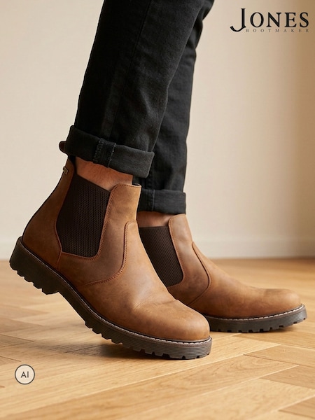 Brown - Regular Jones Bootmaker Hartlepool Waterproof Leather Chelsea Boots