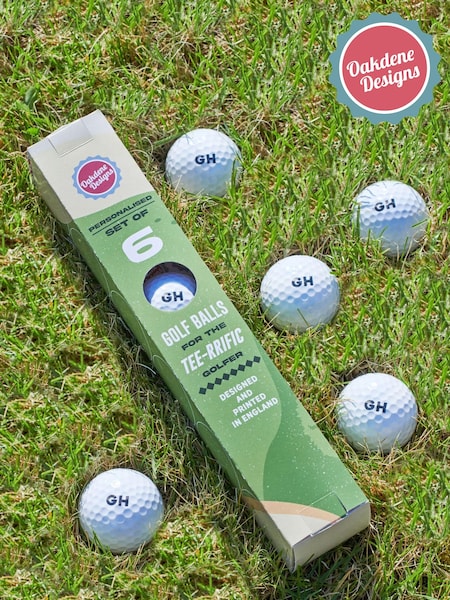 Set of 6 Personalised Golf Balls Golf Balls by Oakdene (AJ8847) | £28