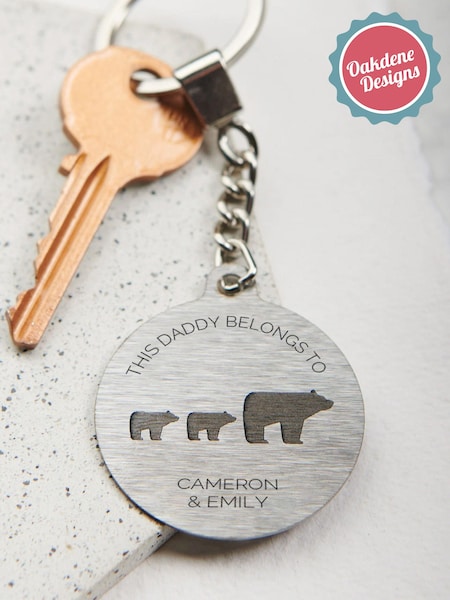 Daddy Baby Personalised Bears Keyring by Oakdene (AJ8848) | £10