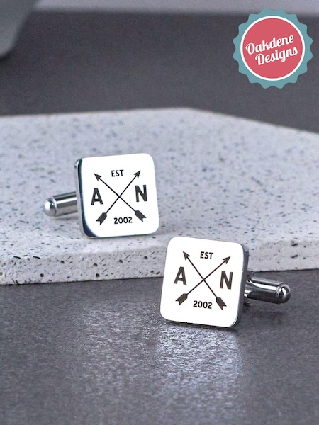 Personalised Love Arrow Cufflinks by Oakdene (AJ8856) | £19