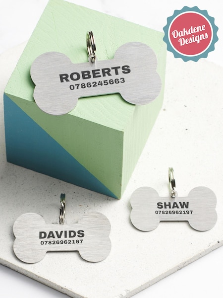 Personalised Steel Dog Tags by Oakdene (AJ8857) | £12