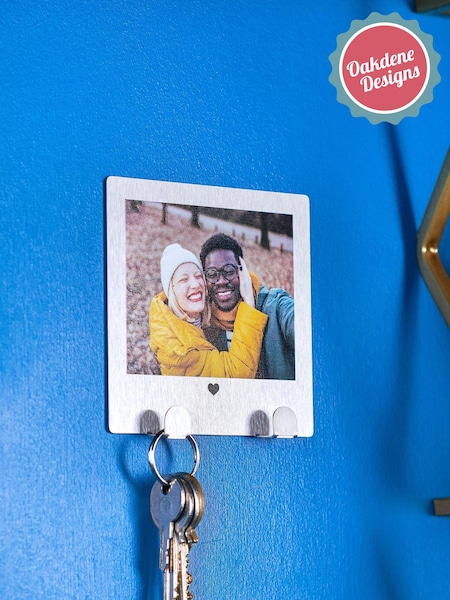 Personalised Stainless Steel Couples Photo Key Hook by Oakdene (AJ8858) | £18