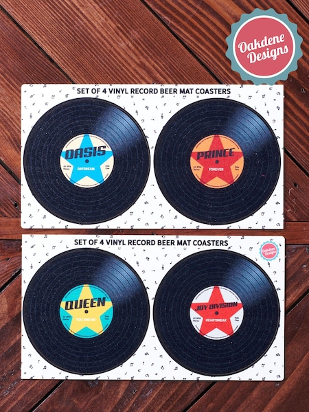 Personalised Vinyl Record Beer Mat by Oakdene (AJ8862) | £10