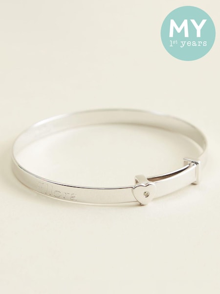 Baby Personalised Engraved Keepsake Bangle With Diamond by My 1st Years (AJ8866) | £75