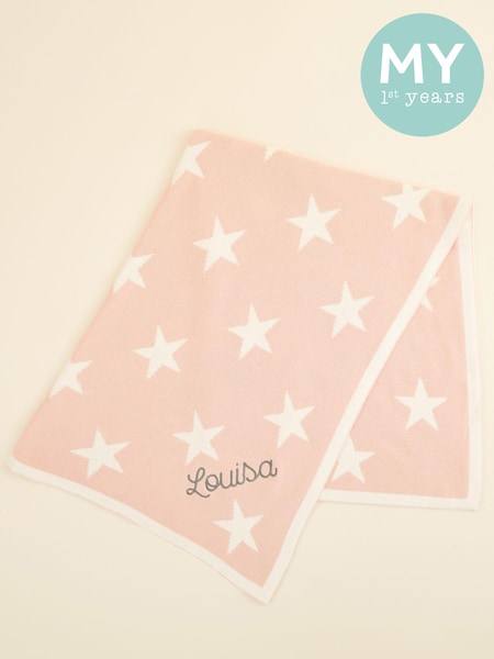 Personalised 100% Cotton Star Intarsia Blanket with Luxury Gift Box by My 1st Years (AJ8867) | £36