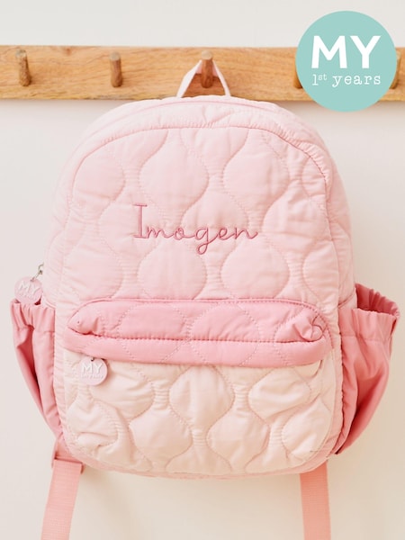 Medium Personalised Quilted Backpack by My 1st Years (AJ8878) | £33