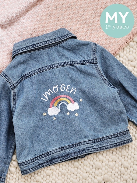 Personalised Rainbow Denim Jacket by My 1st Years (AJ8882) | £35