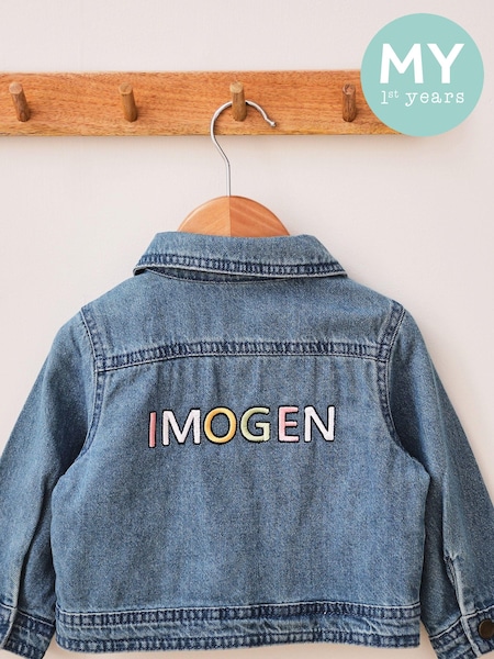 Personalised Pastel Letter Patch Denim Jacket by My 1st Years (AJ8896) | £36