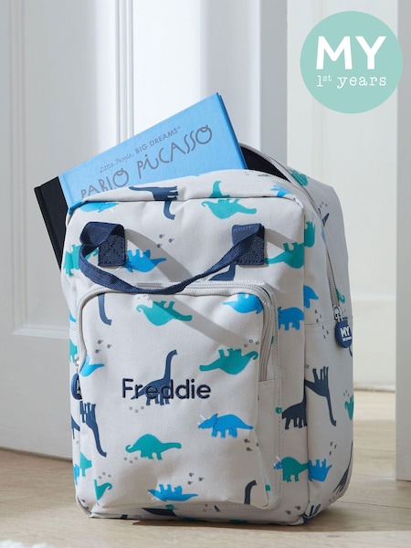 Personalised Dino Grab Handle Backpack by My 1st Years (AJ8942) | £33