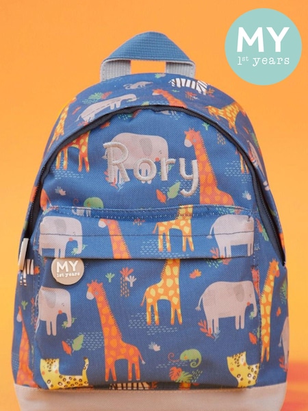 Personalised Safari Print Mini Backpack by My 1st Years (AJ8945) | £28