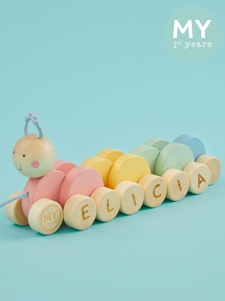 Personalised Colourful Pull Along Caterpillar by My 1st Years (AJ8958) | £27