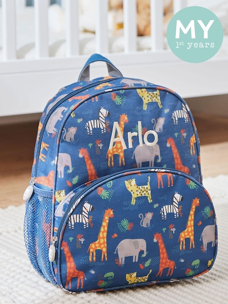 Personalised Safari Print Backpack by My 1st Years (AJ8973) | £32