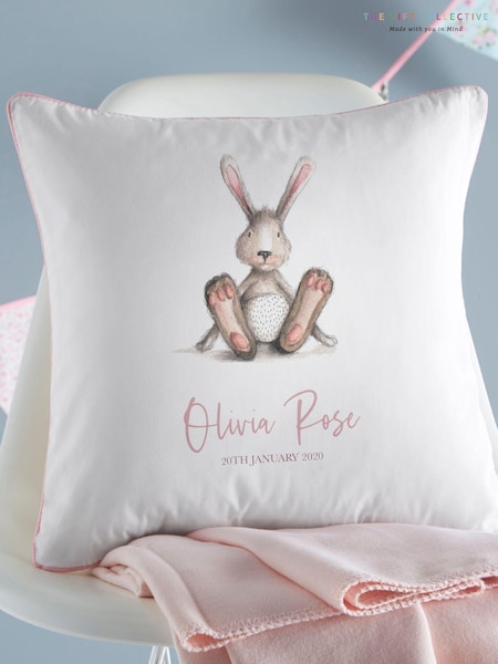 Gift Collective Baby Personalised Bunny Cushion By Koko Blossom (AJ9036) | £28