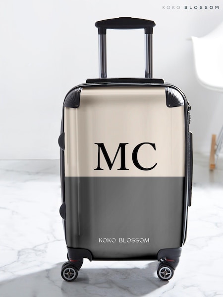 Personalised Smoke Vanilla Colourblock Suitcase by Koko Blossom (AJ9048) | £125 - £175
